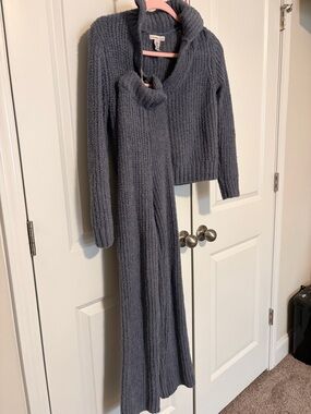 Sincerely Jules Plush Blue Chunky Knit Lounge Set